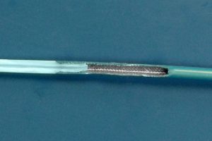 Catheter braid to non-braid weld on Vante and PlasticWeld Systems equipment