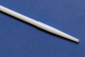 Catheter arrow headtip from Vante and PlasticWeld Systems equipment